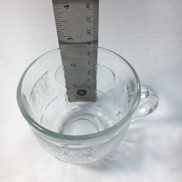 Arcoroc Fleur Punch Cup Set 6 Clear Glass Mugs Floral Design - Picture 7 of 7